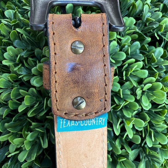 Texas Country Western Style Leather Belt Size 38 Made in Mexico –Tooled Floral - Picture 2 of 8